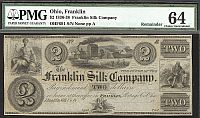 Franklin, Ohio The Franklin Silk Company, $2 Remainder, PMG-64c